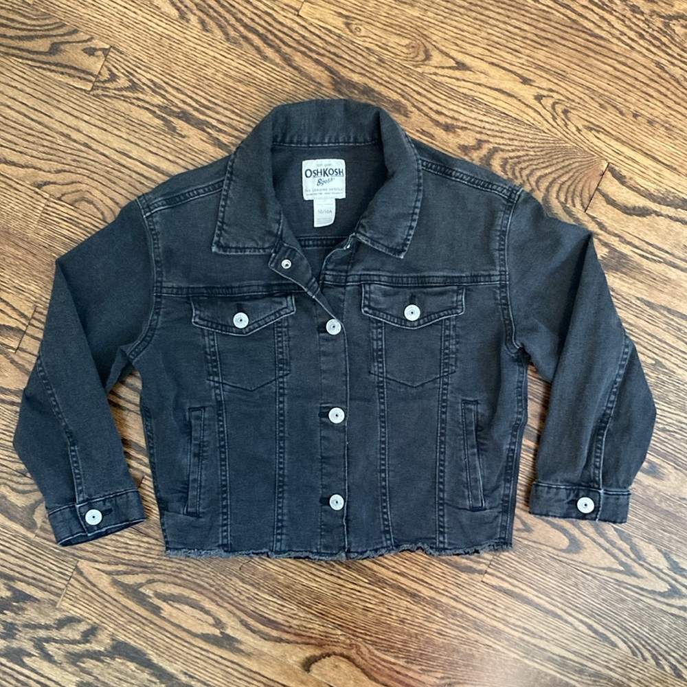 Oshkosh B’gosh Girls Black Jean Jacket Size 10